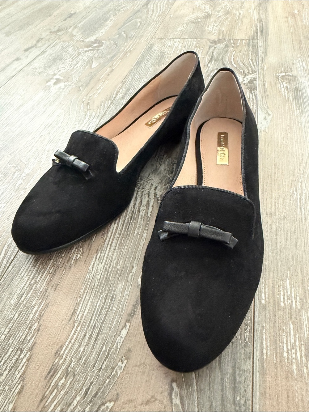 Louise et Cie Black Suede Bow Loafers
